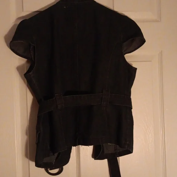 Dark Denim Ruffled Vest - Picture 8 of 11